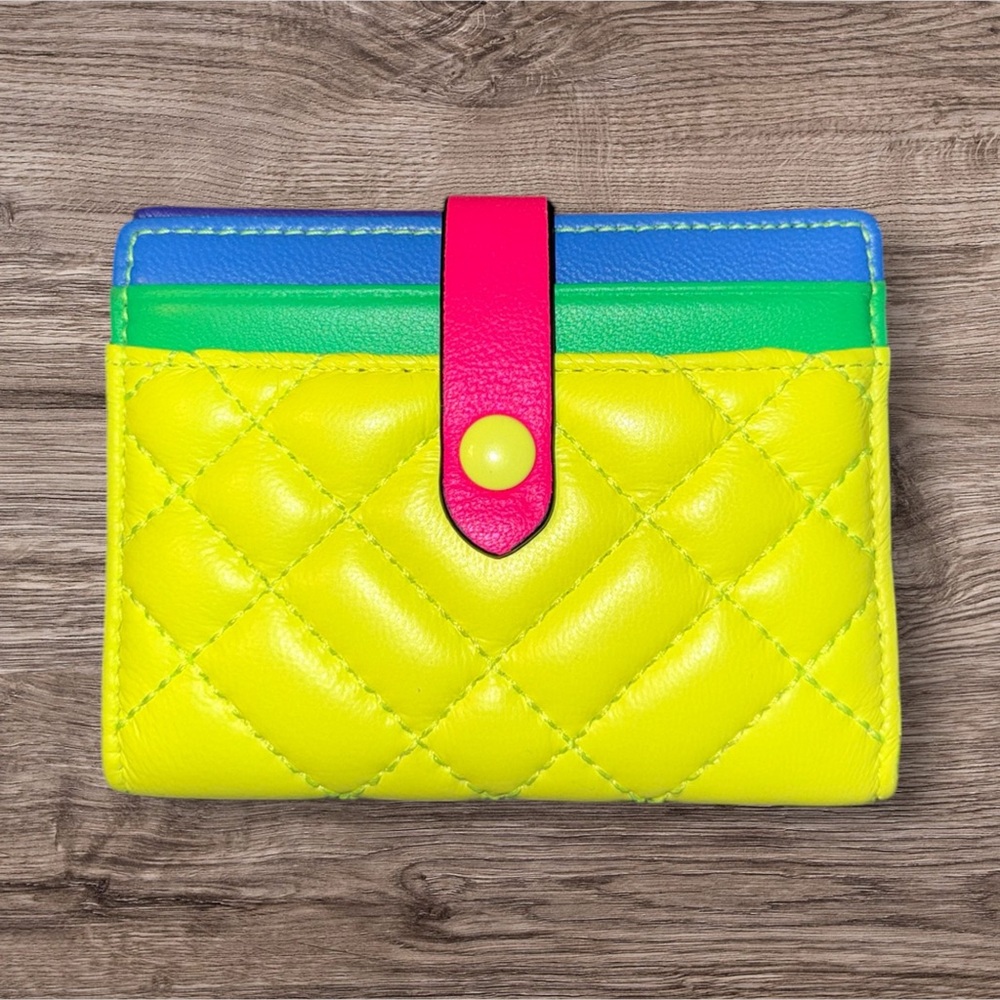 Kurt Geiger Quilted Neon Card Holder